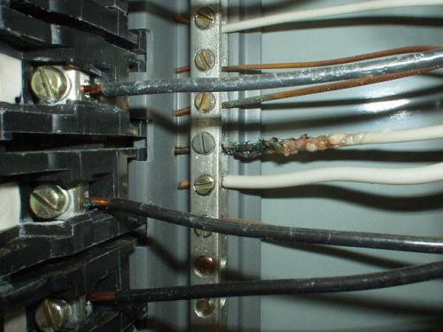 Fried electrical panel wiring